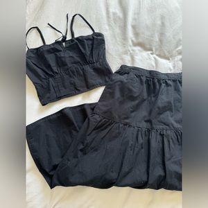 Abercrombie tiered skirt and crop top set